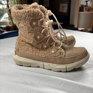 Sorel Explorer II Joan Cozy Womens Waterproof Boots Nova Sand Sea Salt Size 5